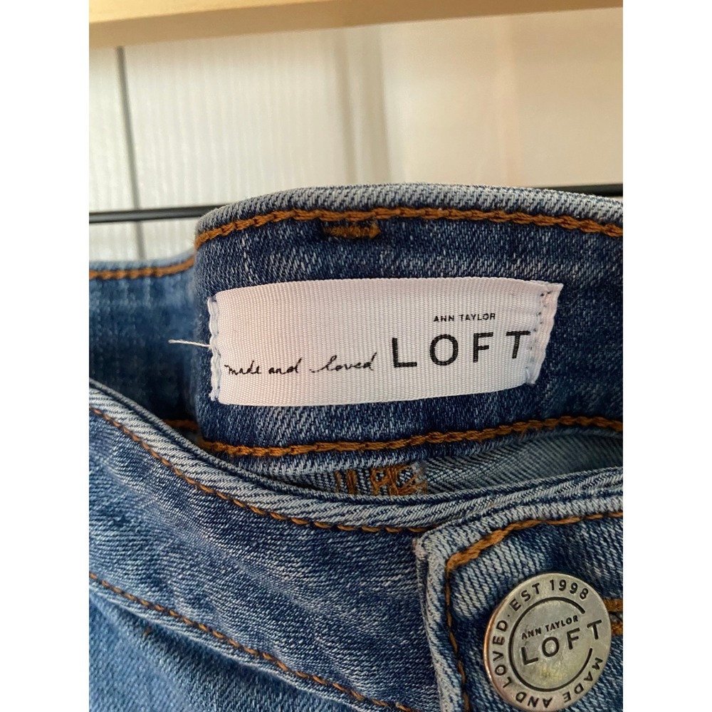 Loft‎ Womens Curvy Skinny Crop Jeans Medium Wash 14/32 Casual Staple Classic - Picture 5 of 12